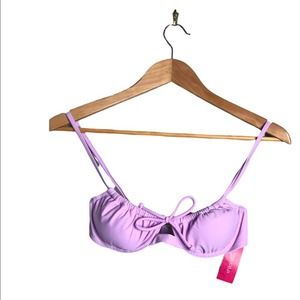 Xhilaration | New Lavender Cut out ruched self tie bikini top •